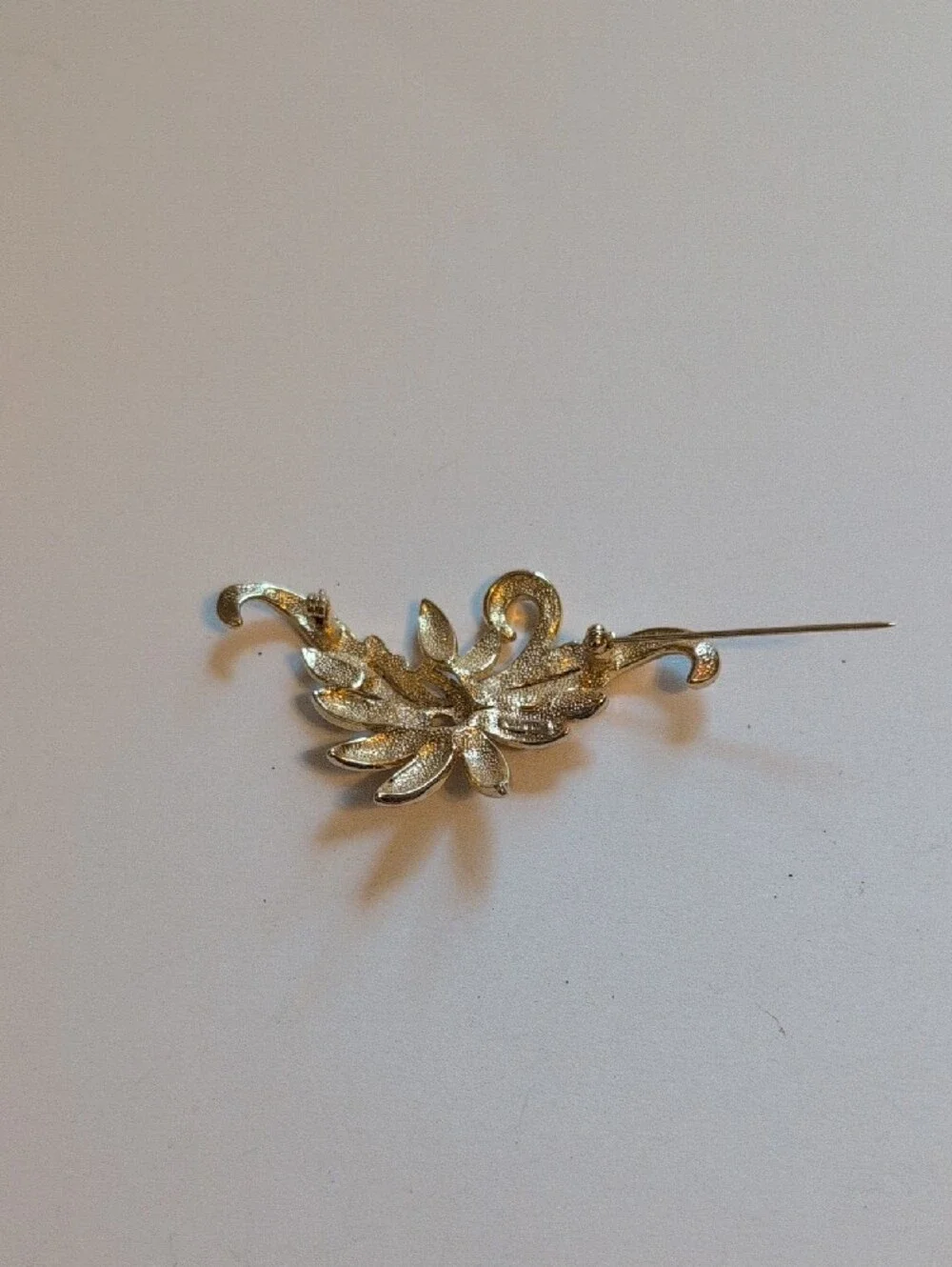 Napier Vintage Gold-Tone Crystal Brooch - Elegant Floral Design